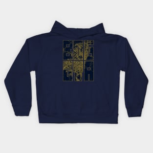 Bogota, Colombia City Map Typography - Gold Art Deco Kids Hoodie